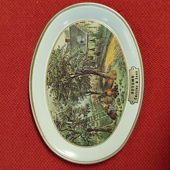 Currier & Ives decorative trays American Homestead Set of 4 Seasons vintage - Picture 6 of 11